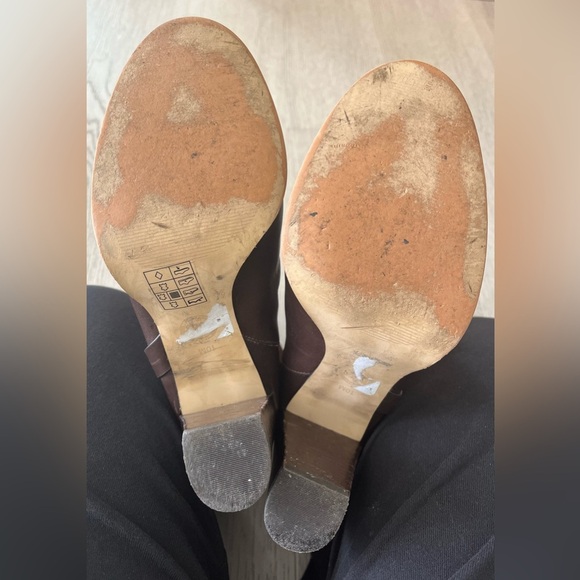 Michael Kors Signature Brown Leather Ankle Suede Fulton Harness Boots Size 10 - Picture 5 of 9